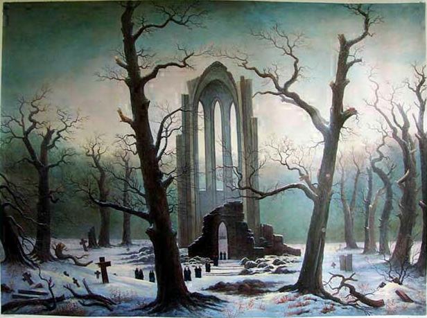 Cloister Cemetery in the Snow by Caspar David Friedrich