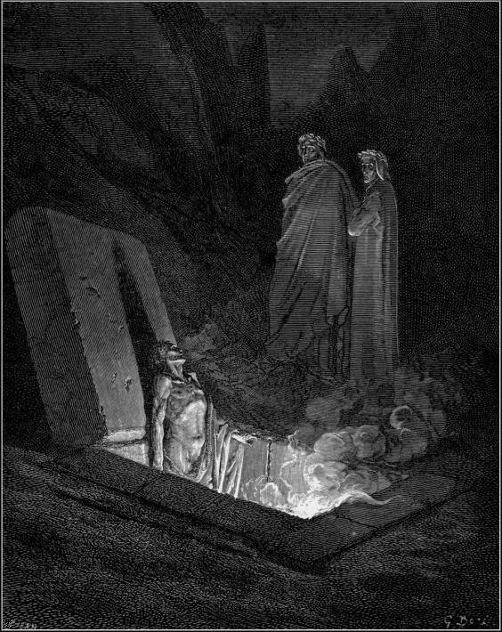 Farinata Addresses Dante by Gustave Dore