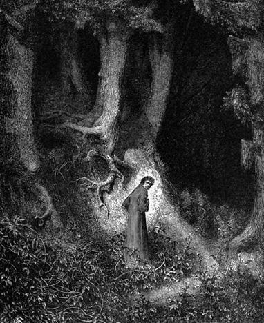 Dante Astray in the Dusty Wood by Gustave Dore